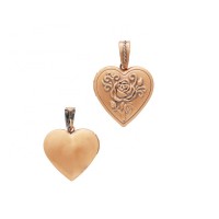 Vintage style brass metal antique rose gold plating love you heart memory photo locket pendant