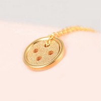 Mothers Day Jewelry Rose Gold Plated Women Lovely round button Pendant Necklace